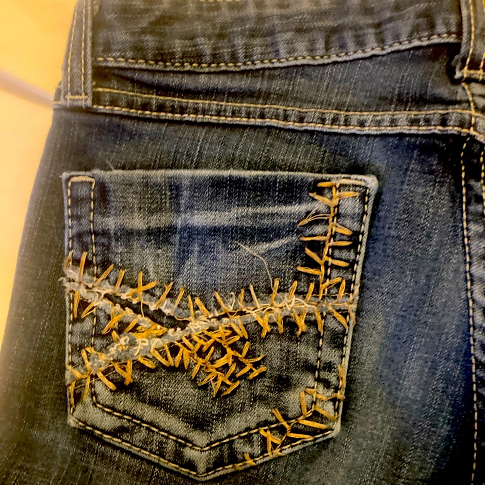 BKE Sabrina Dark Blue Flare Jeans - Picture 4 of 10
